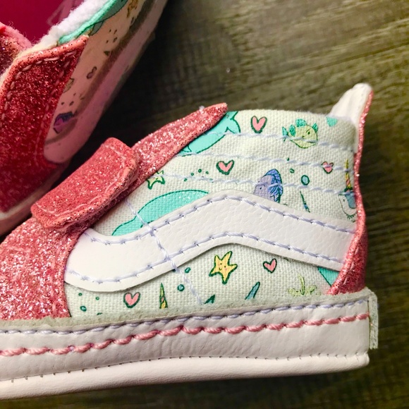 Vans Infant Sk8-Hi Crib (Shark Party) Pink Icing/True White - Picture 4 of 8